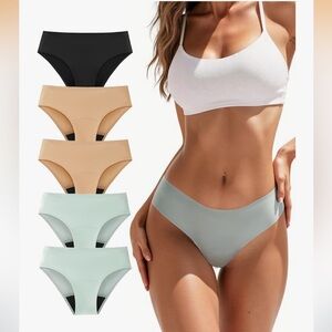 TIICHOO Seamless Leakproof Bikini Regular Absorbency Period Panties 🩸 5-Pack